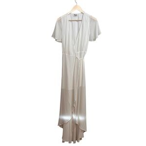 Show Me Your Mumu White Sophia Wrap Dress Size X-Small